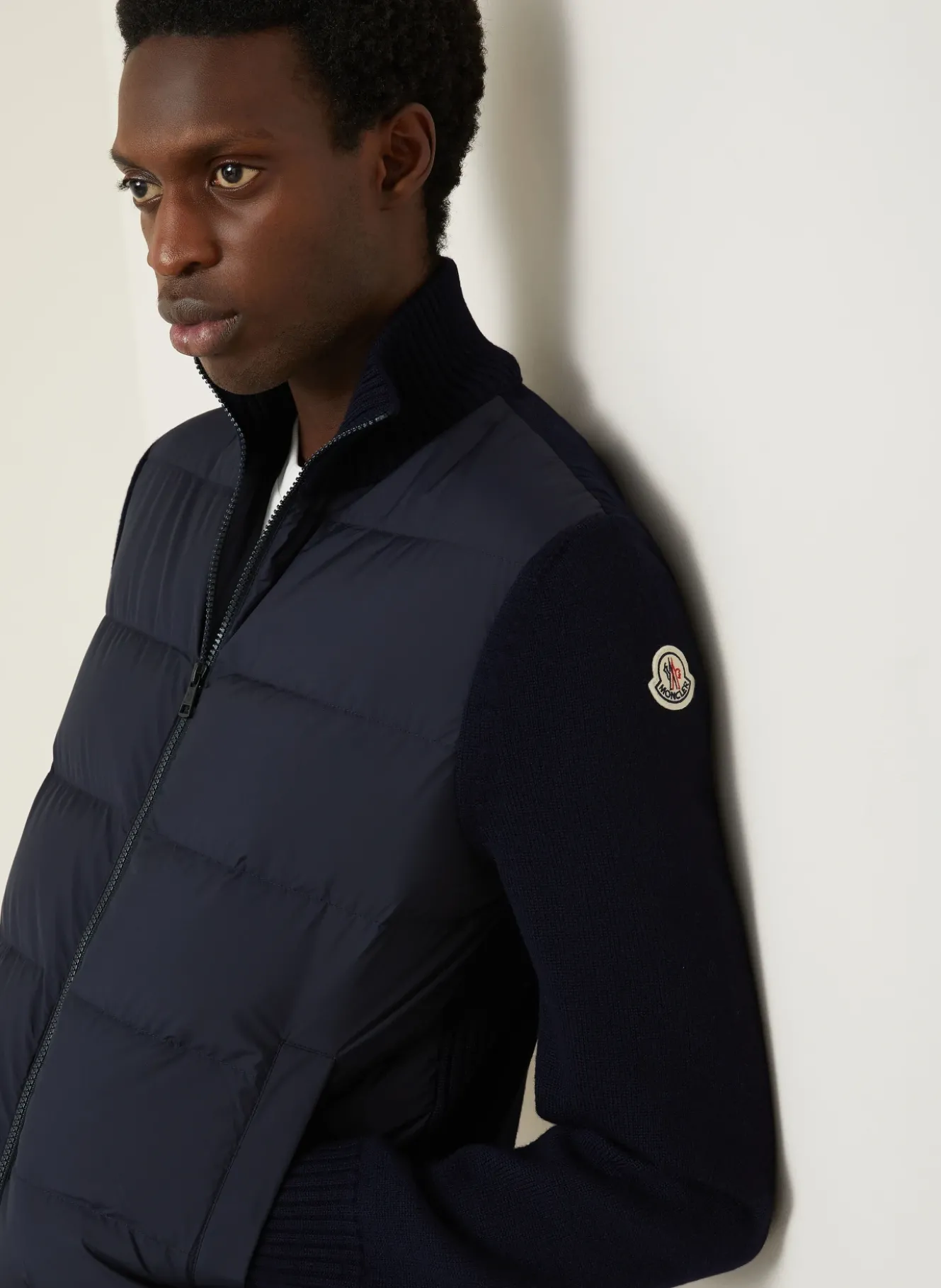 Daunenjacke TRICOT im Materialmix