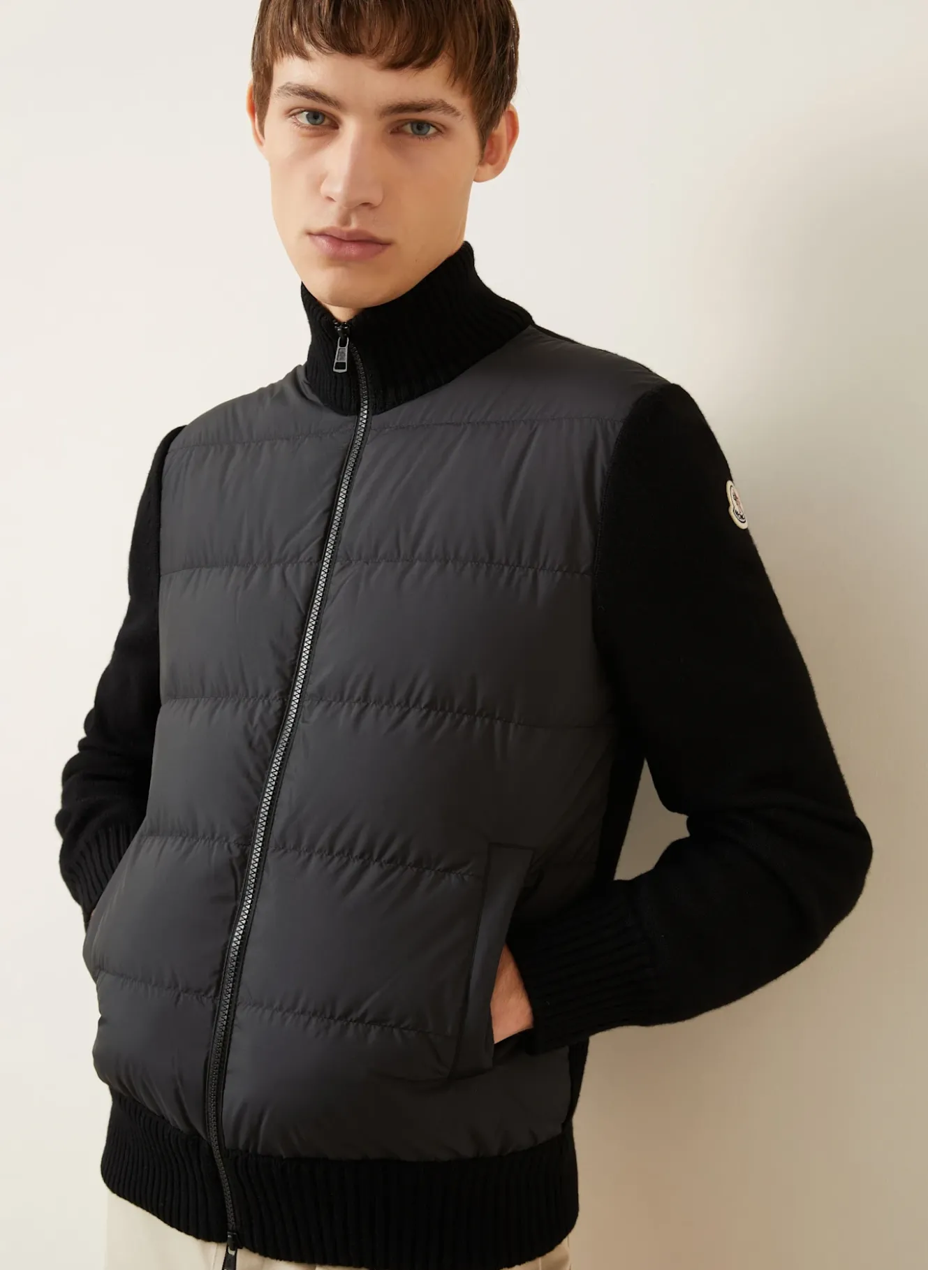 Daunenjacke TRICOT im Materialmix