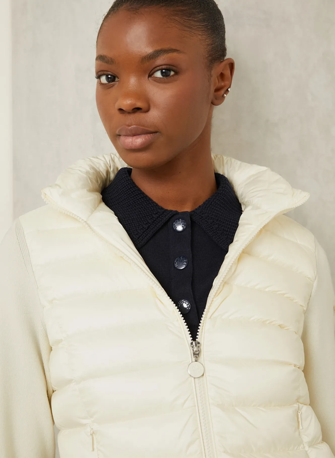Daunenjacke TRICOT im Materialmix