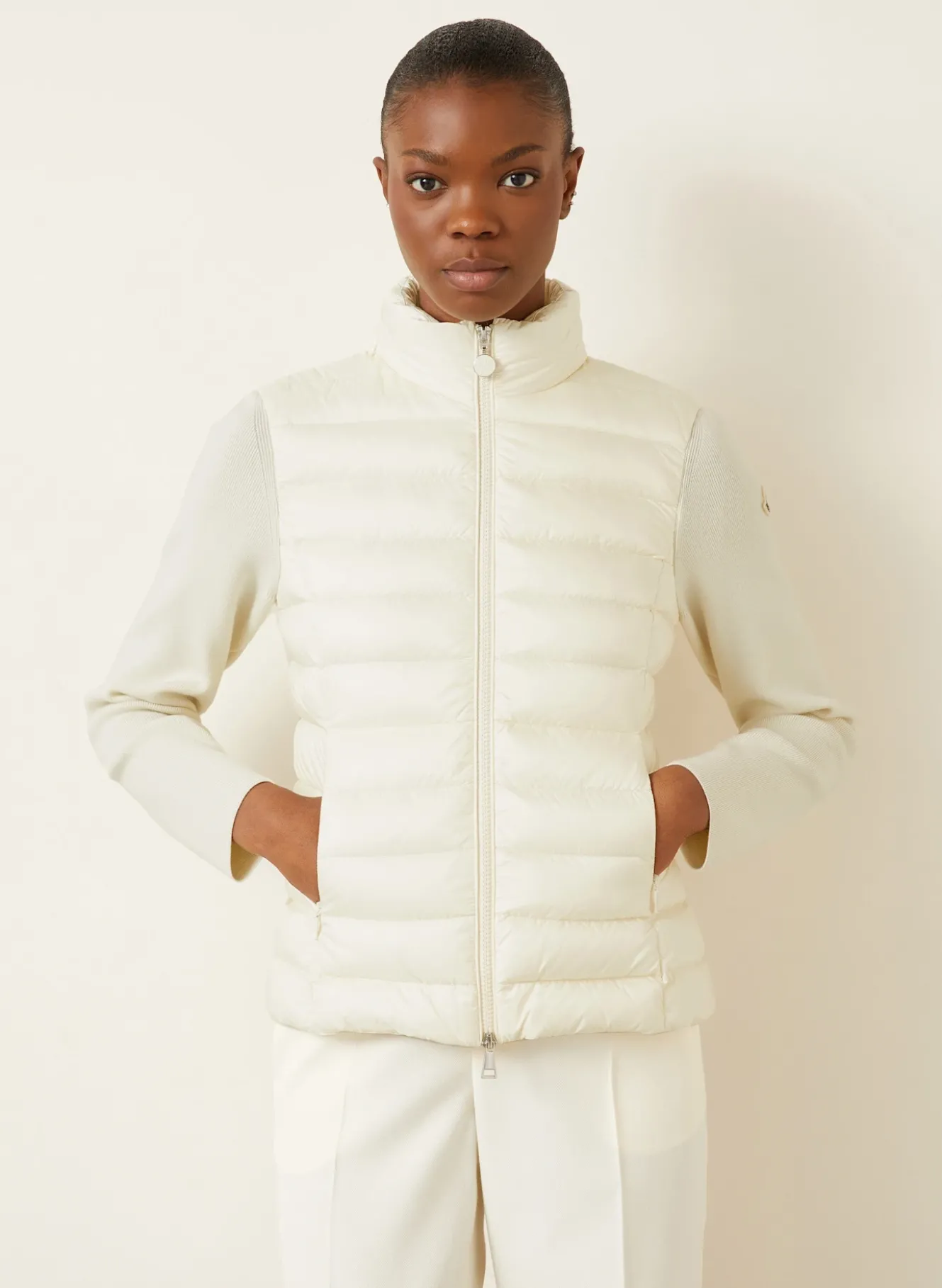 Daunenjacke TRICOT im Materialmix