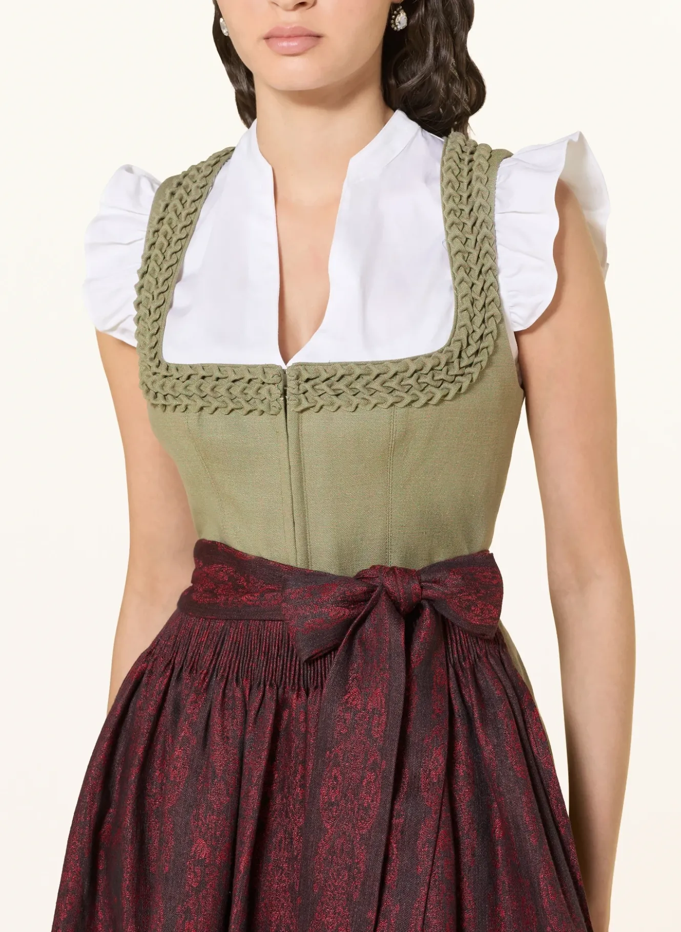 Dirndl VRENI im Materialmix mit Leinen