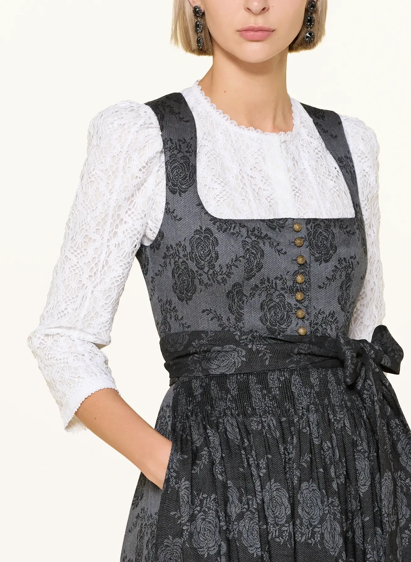 Dirndlbluse MARIELLA aus Spitze mit 3/4-Arm
