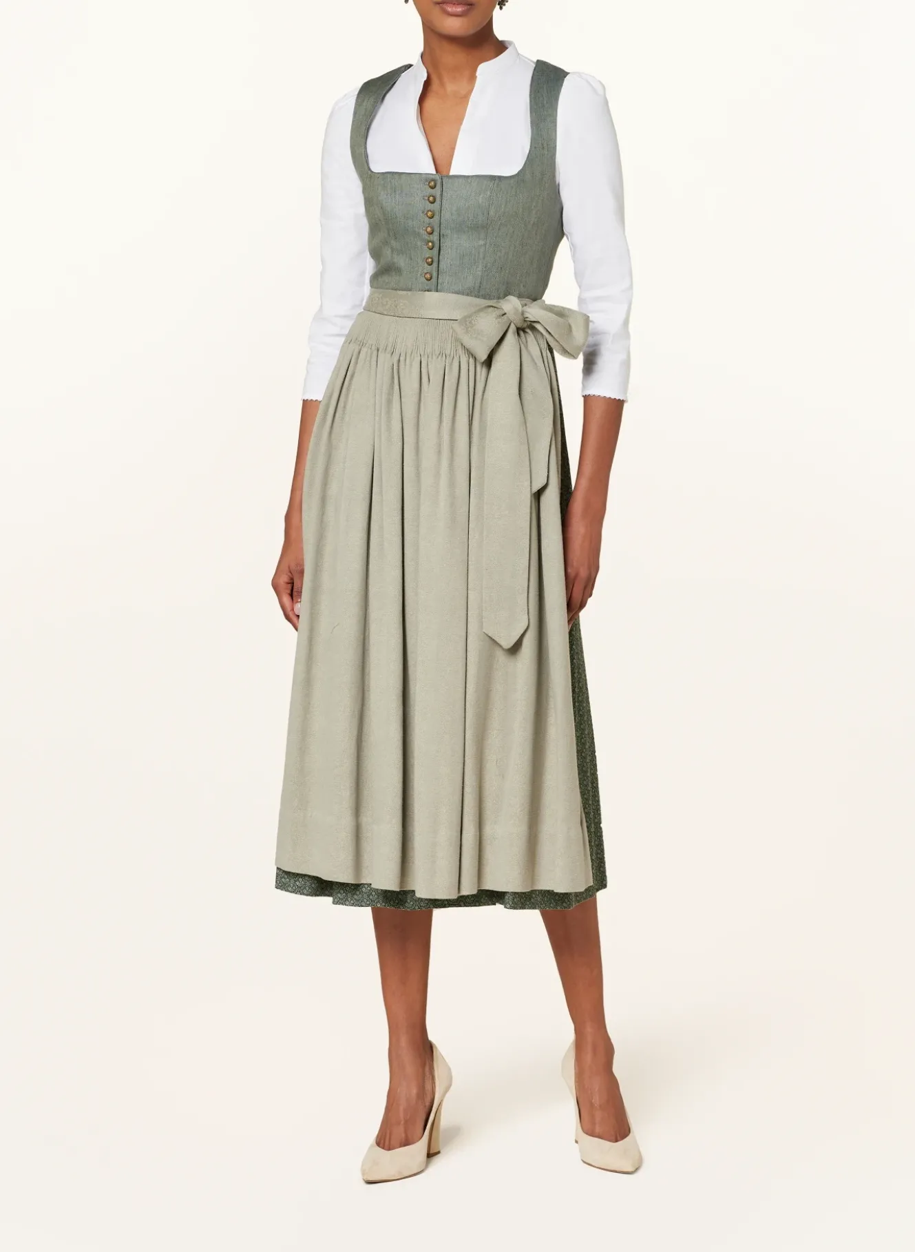 Dirndlbluse POMPADOUR mit Leinen