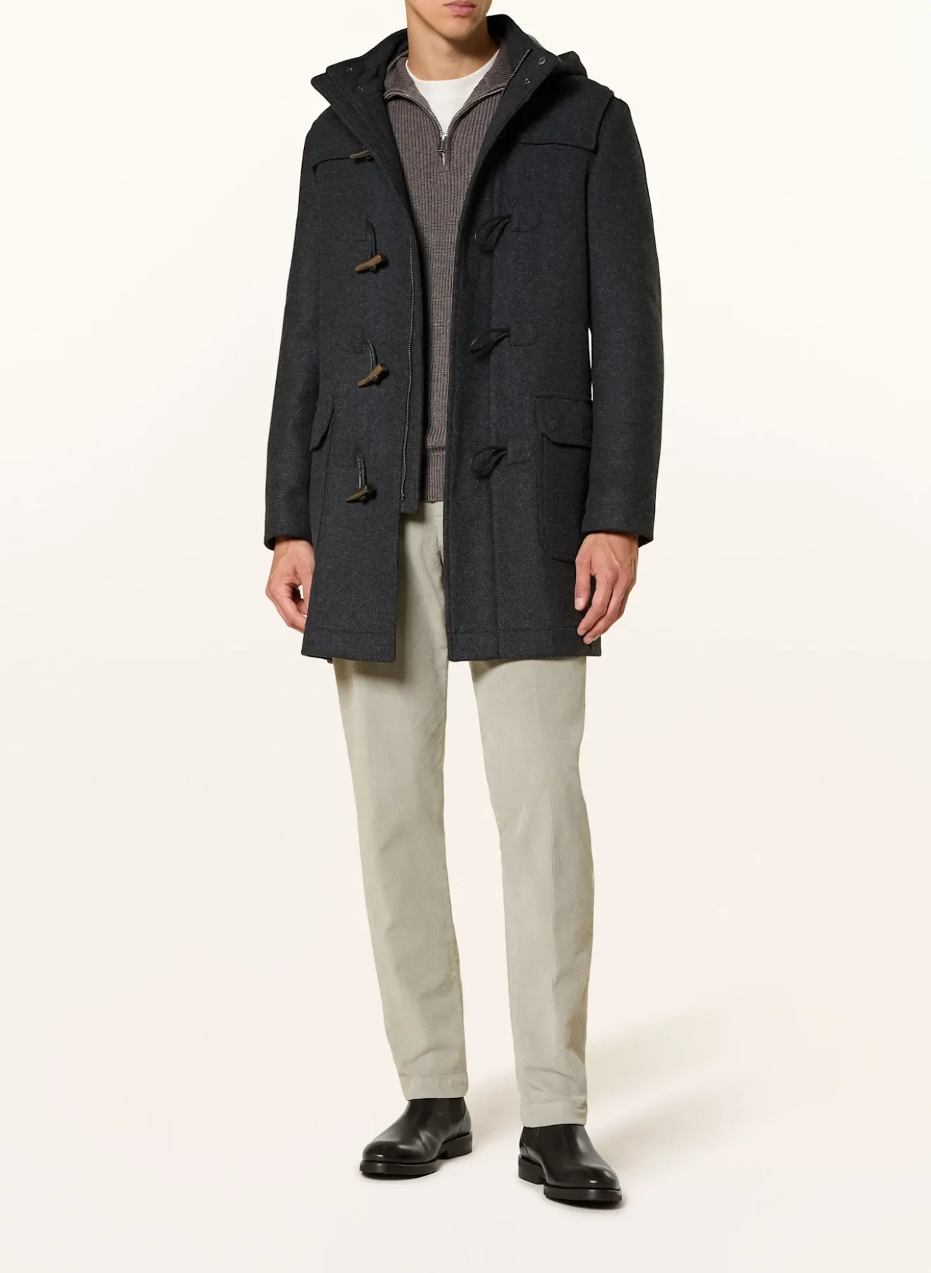Dufflecoat mit abnehmbarer Kapuze