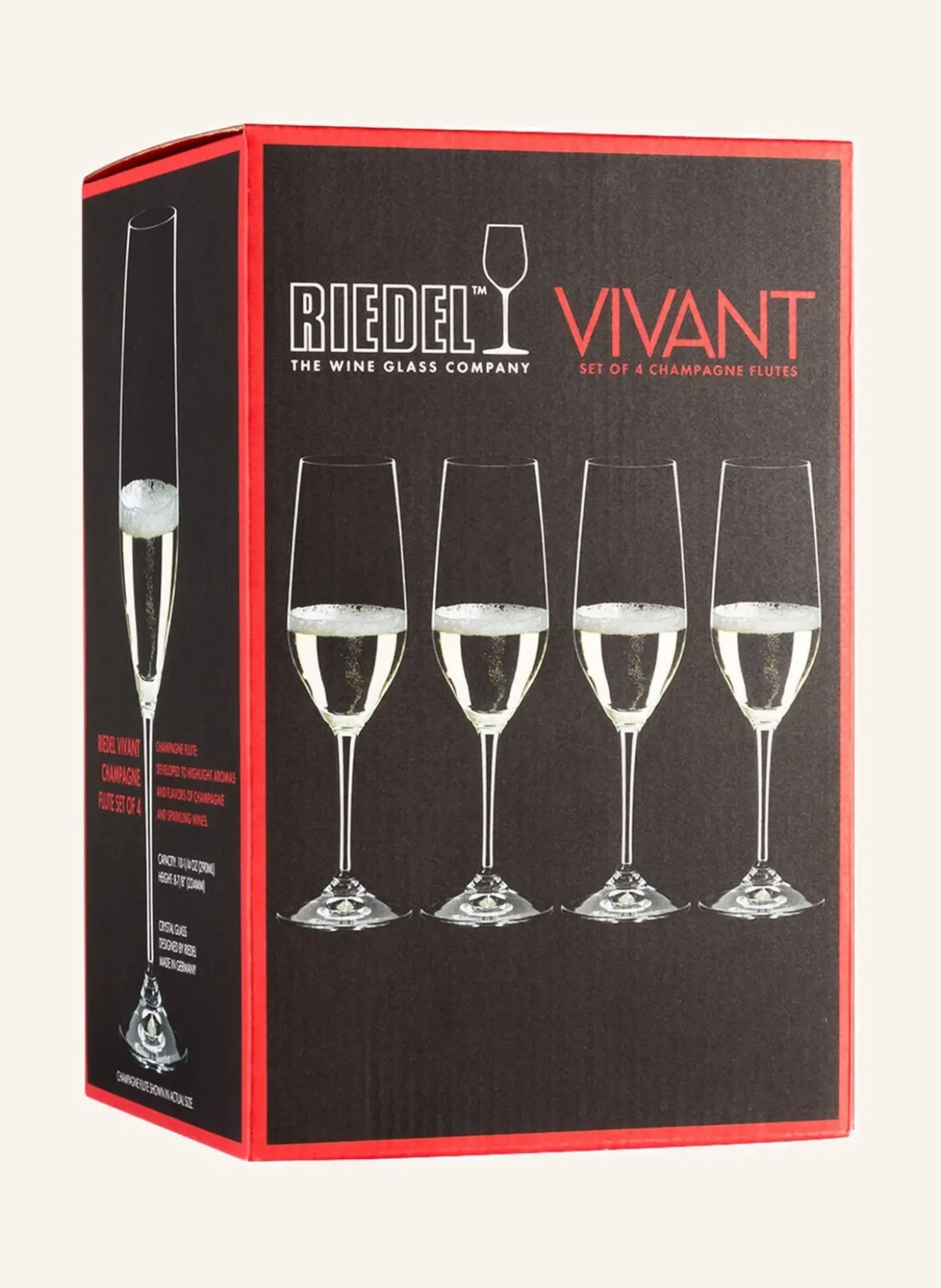 4er-Set Champagnergläser VIVANT CHAMPAGNE