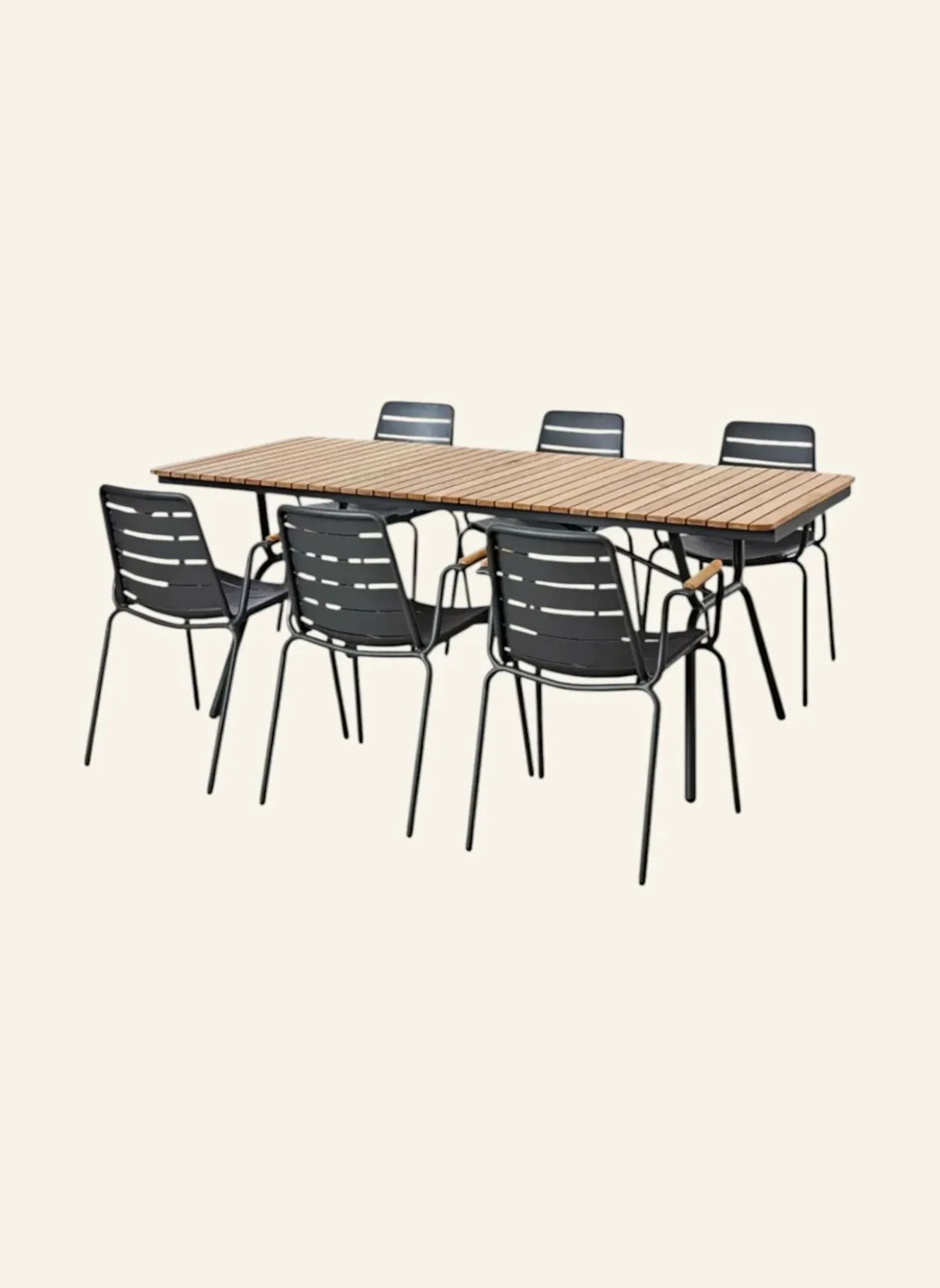 Gartenmöbel-Set mit 1 Tisch, 4 Stühlen PARC