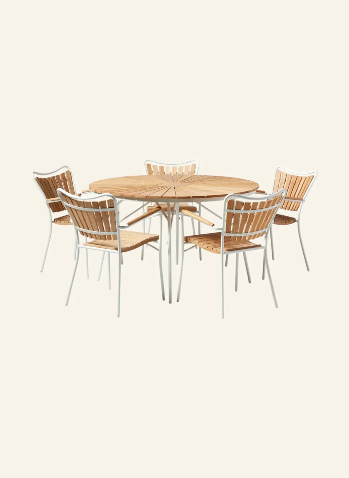 Gartenmöbel-Set mit 1 Tisch, 5 Stühlen ELLEN