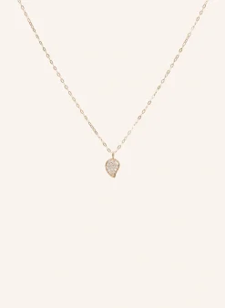 Halskette CHAIN SPARKLE DROP DIAMOND PAVÉ, 1,0 MM, 45 CM aus 18 Karat Roségold mit Diamant Pavé