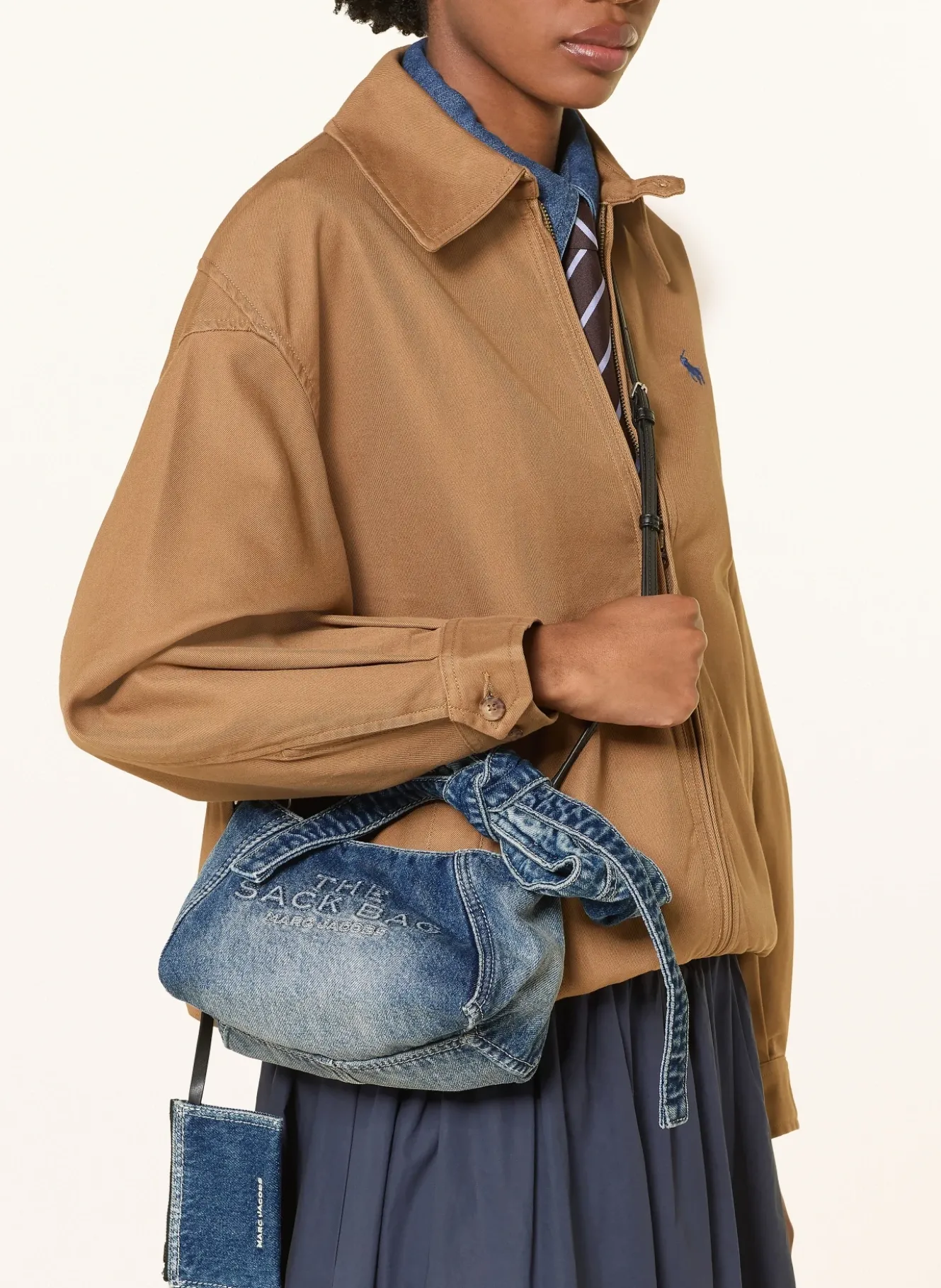 Handtasche THE BOW DENIM MINI SACK BAG mit Pouch