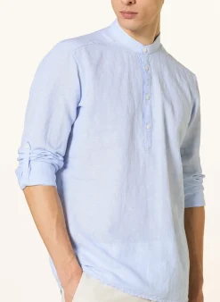 Hemd Regular Fit mit Leinen und Stehkragen