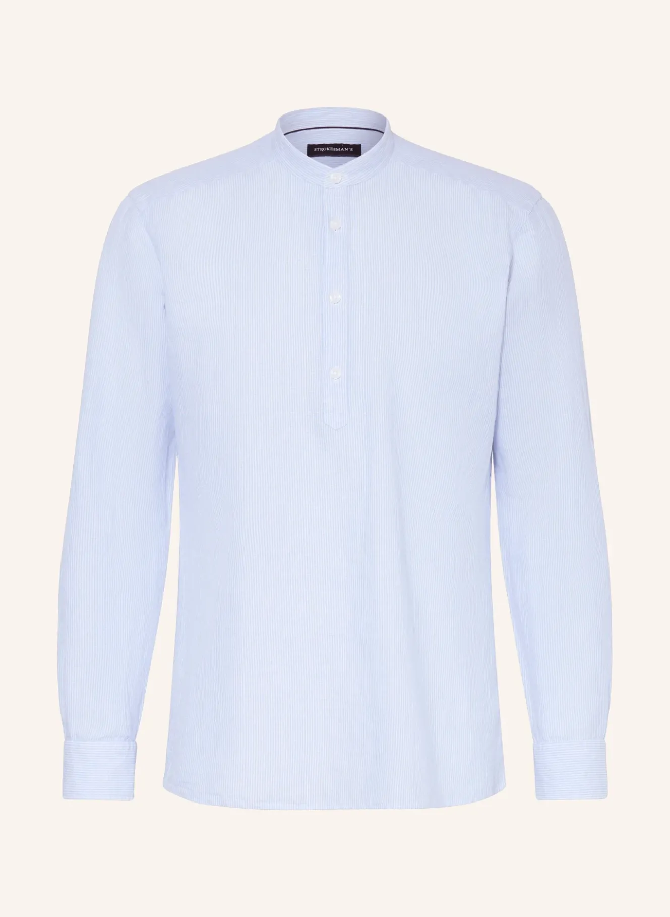 Hemd Regular Fit mit Leinen und Stehkragen