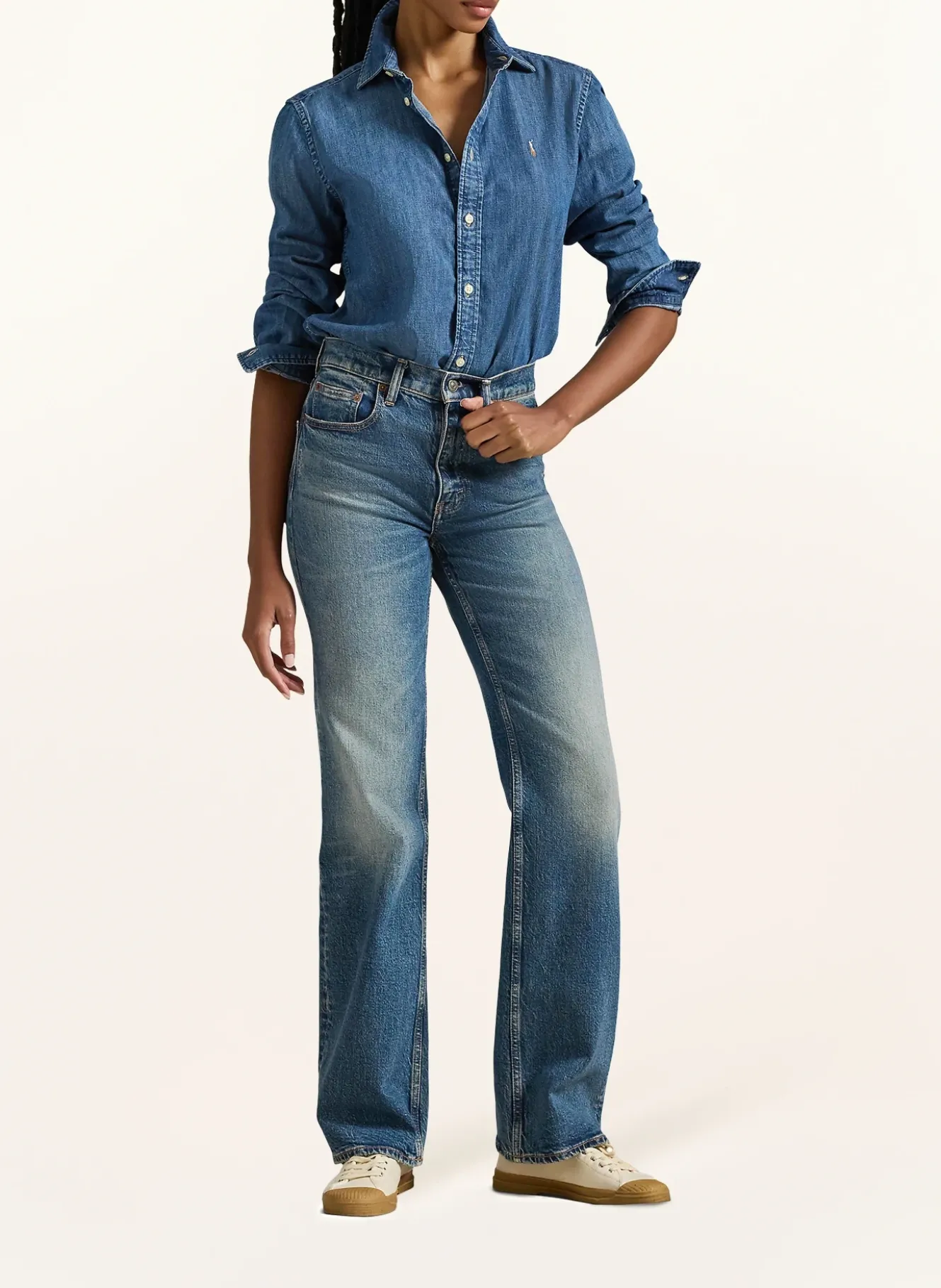 Hemdbluse in Jeansoptik