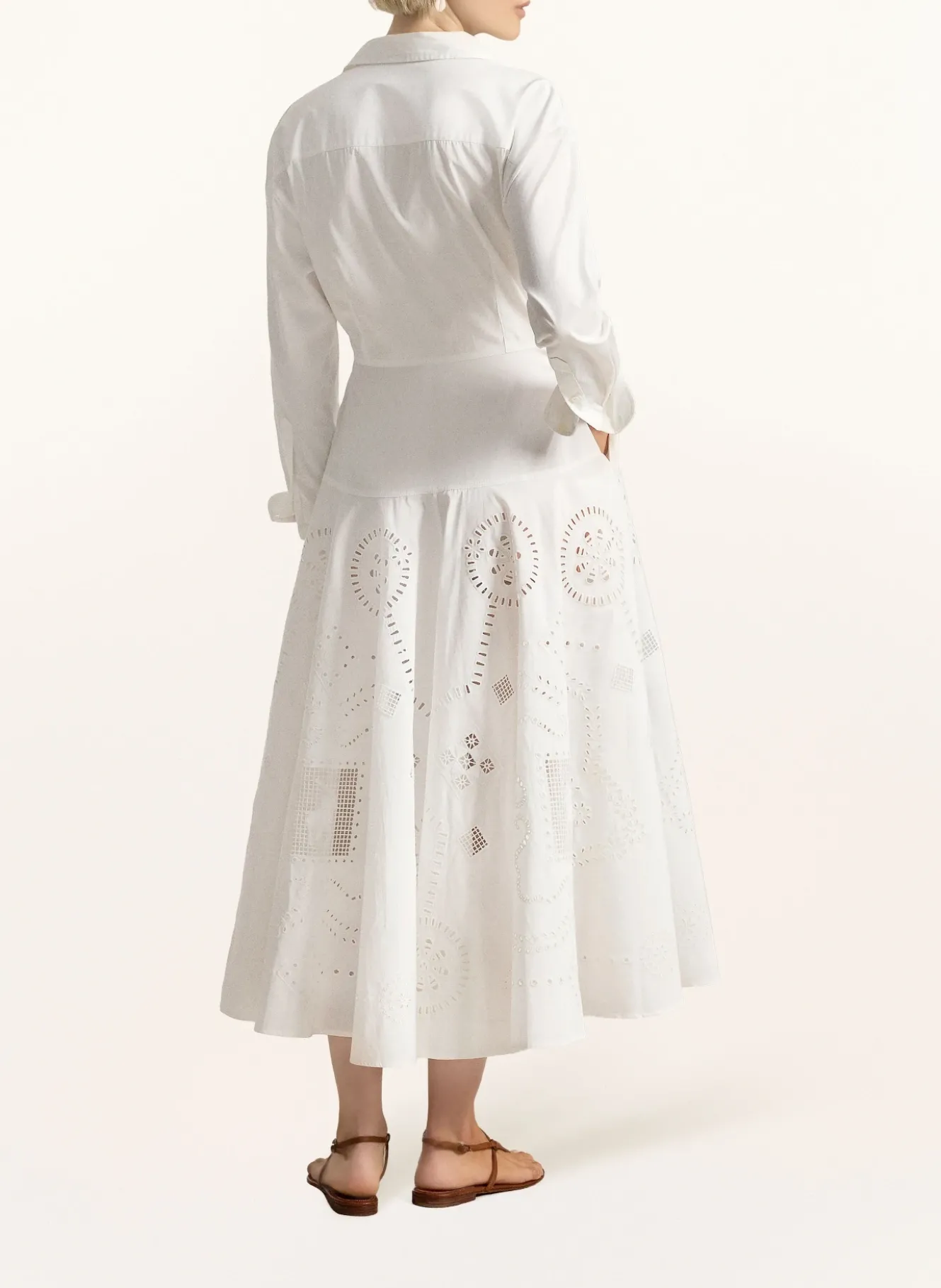 Hemdblusenkleid mit Lochspitze
