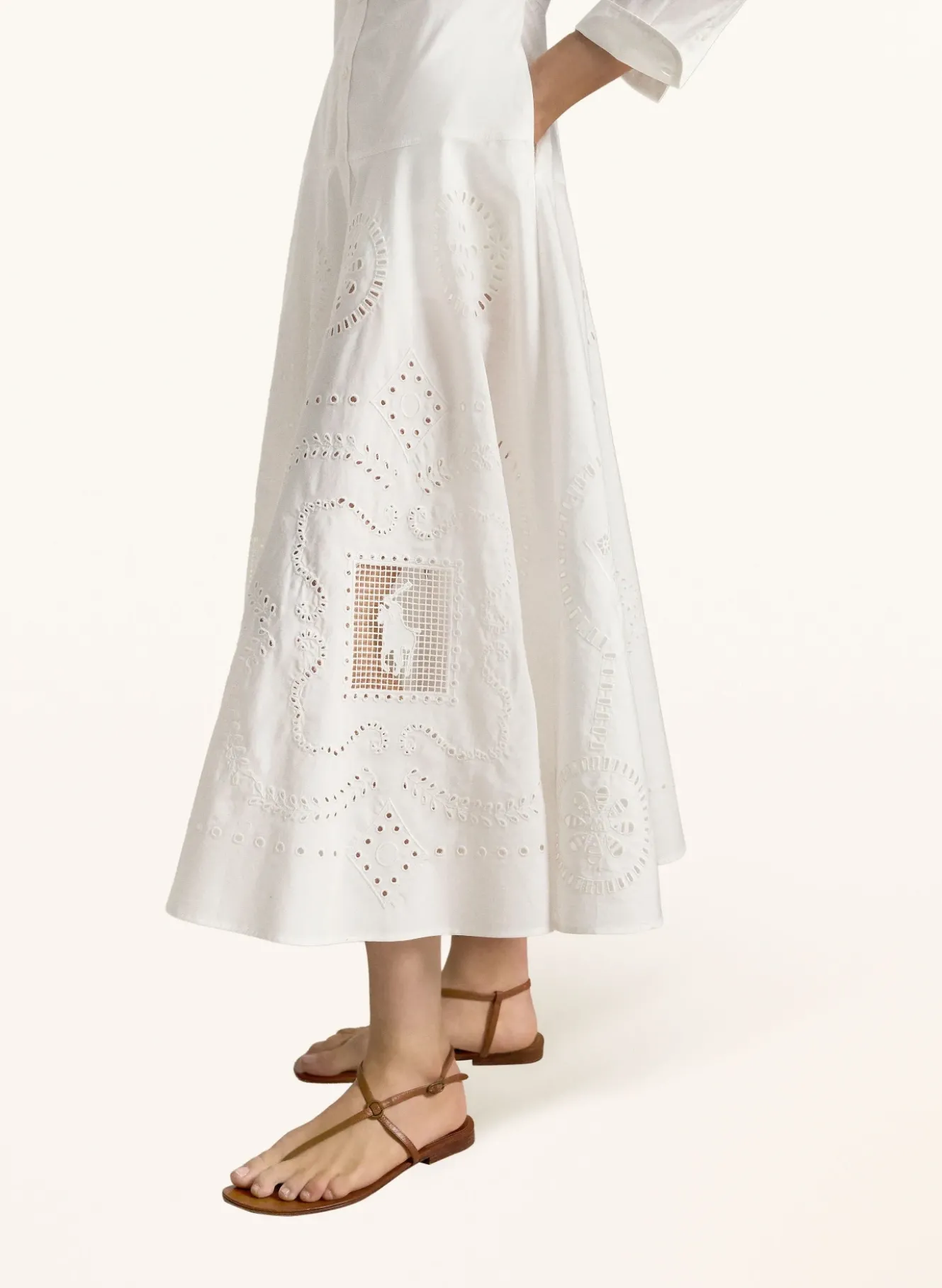 Hemdblusenkleid mit Lochspitze