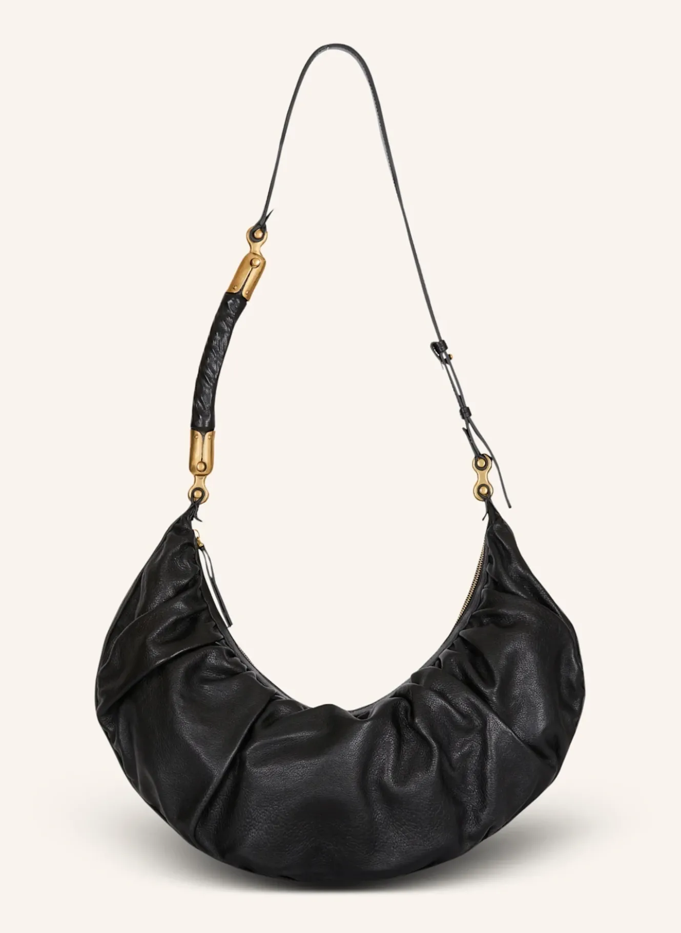 Hobo Bag Ébène aus Kalbsleder