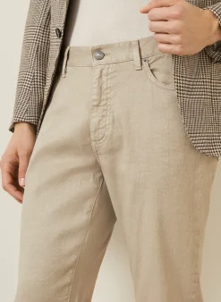 Hose Slim Fit mit Leinen