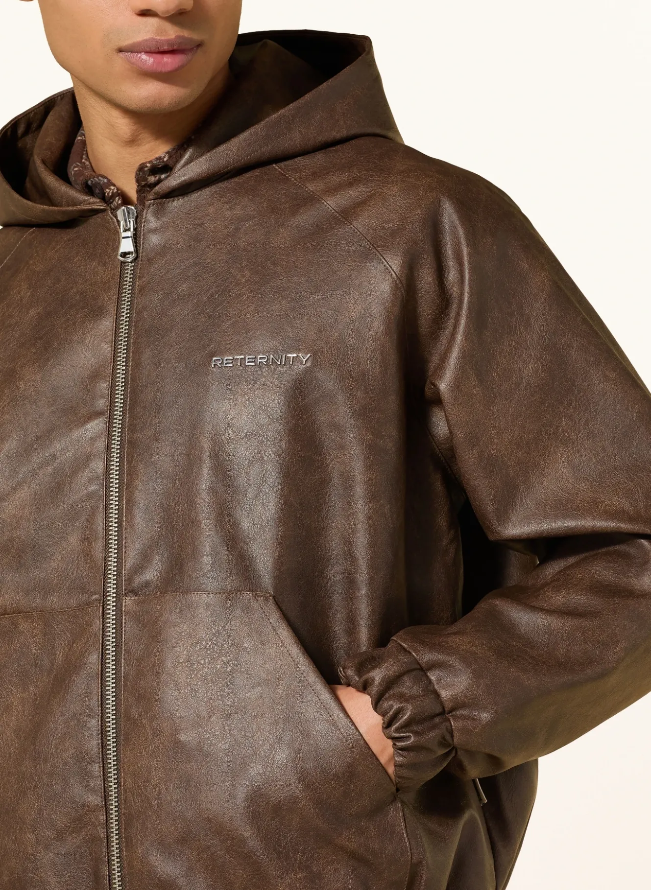 Jacke in Lederoptik