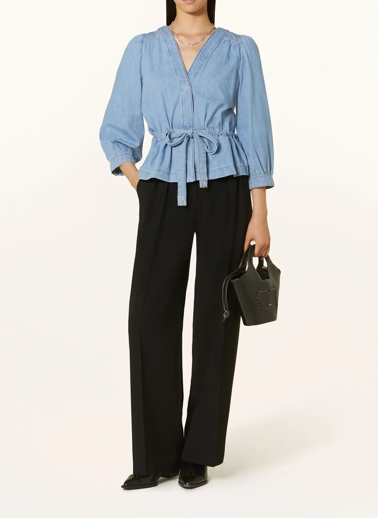 Jeansbluse LAVINA mit 3/4-Arm