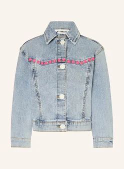 Jeansjacke mit Pailletten und Nieten