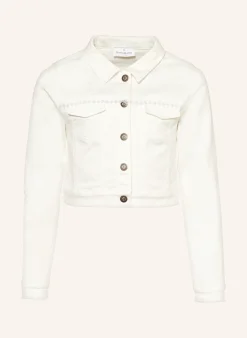 Jeansjacke mit Spitze und Pailletten