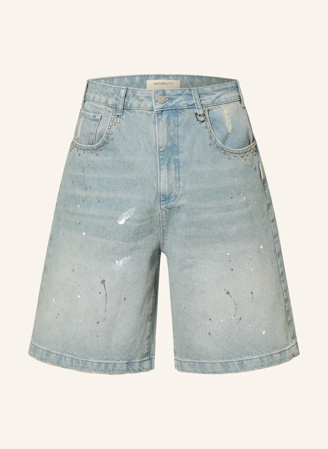 Jeansshorts mit Nieten