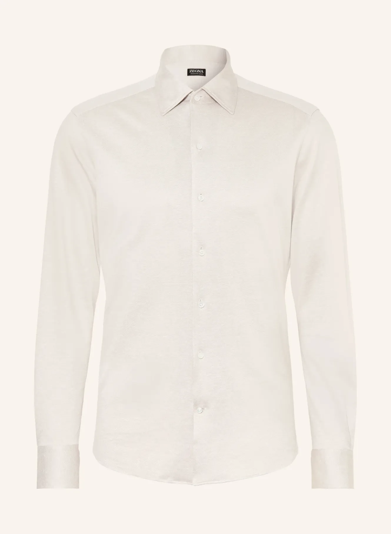 Jerseyhemd Slim Fit mit Seide und Leinen