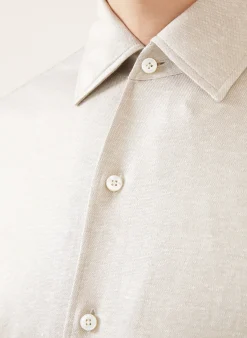 Jerseyhemd Slim Fit mit Seide und Leinen