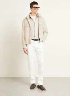 Jerseyhemd Slim Fit mit Seide und Leinen