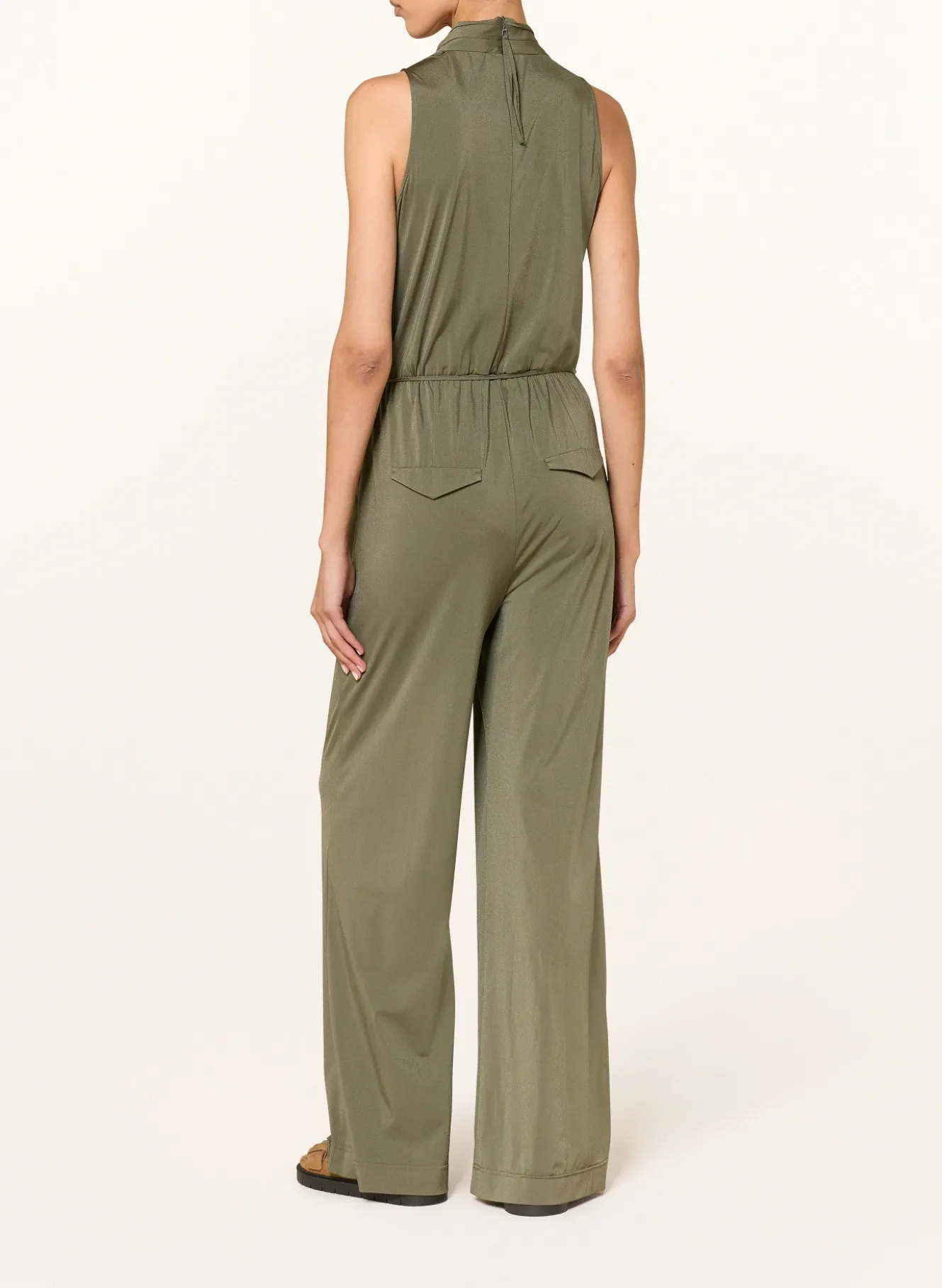 Jersey-Jumpsuit in Wickeloptik