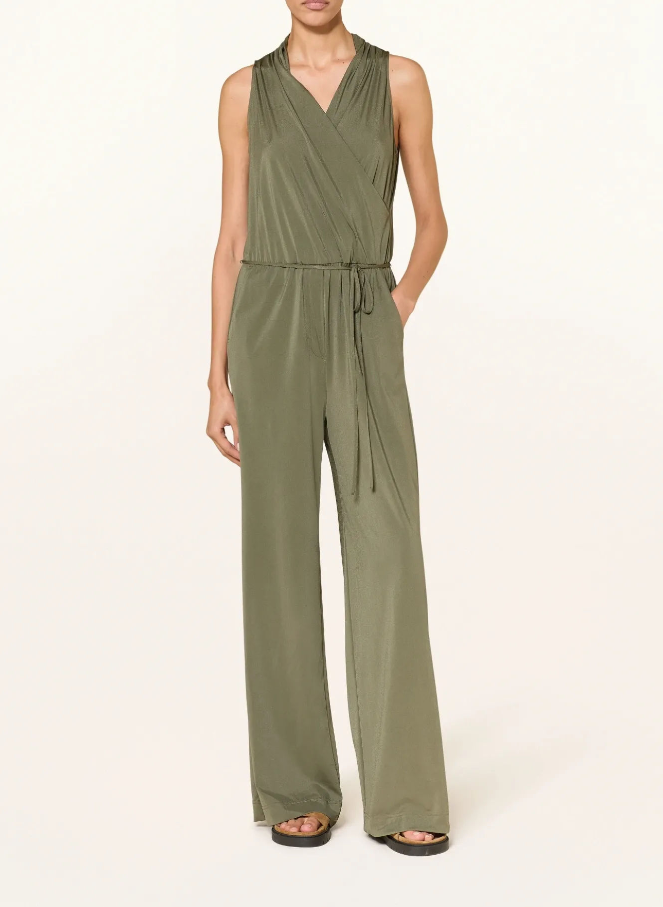 Jersey-Jumpsuit in Wickeloptik