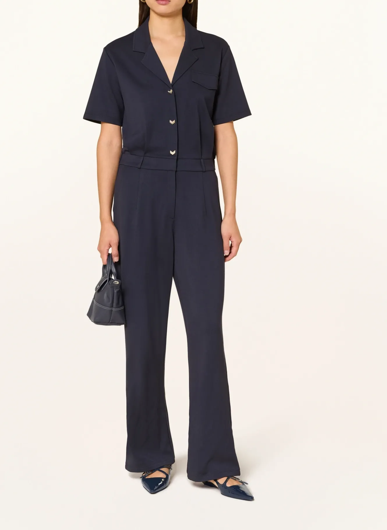 Jersey-Jumpsuit mit Schmucksteinen