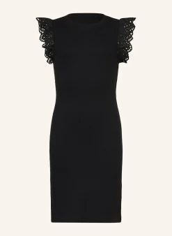 Jerseykleid mit Lochspitze und Rüschen