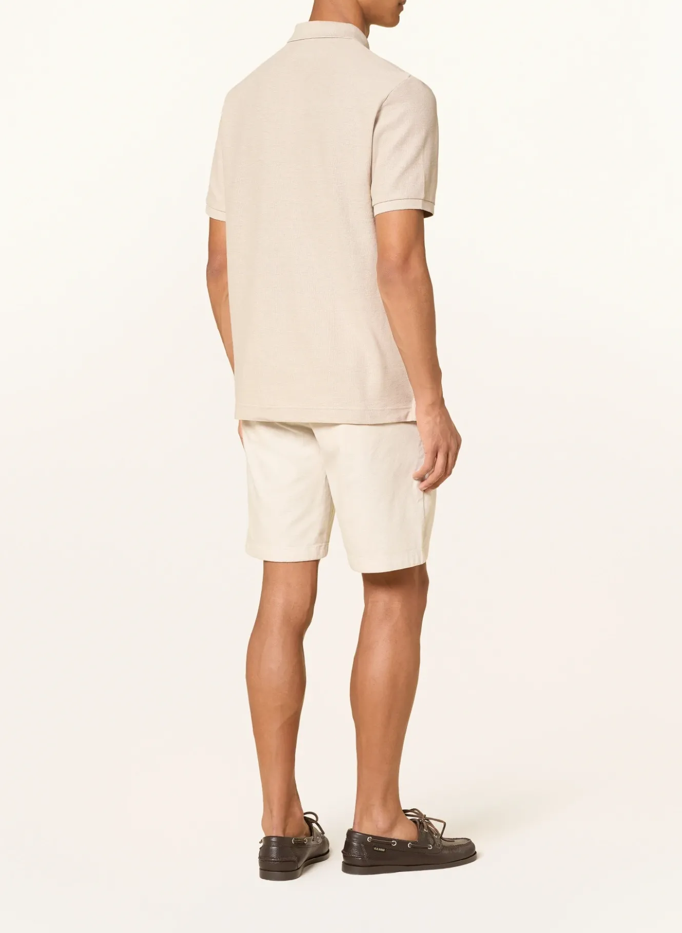 Jersey-Poloshirt Regular Fit mit Leinen