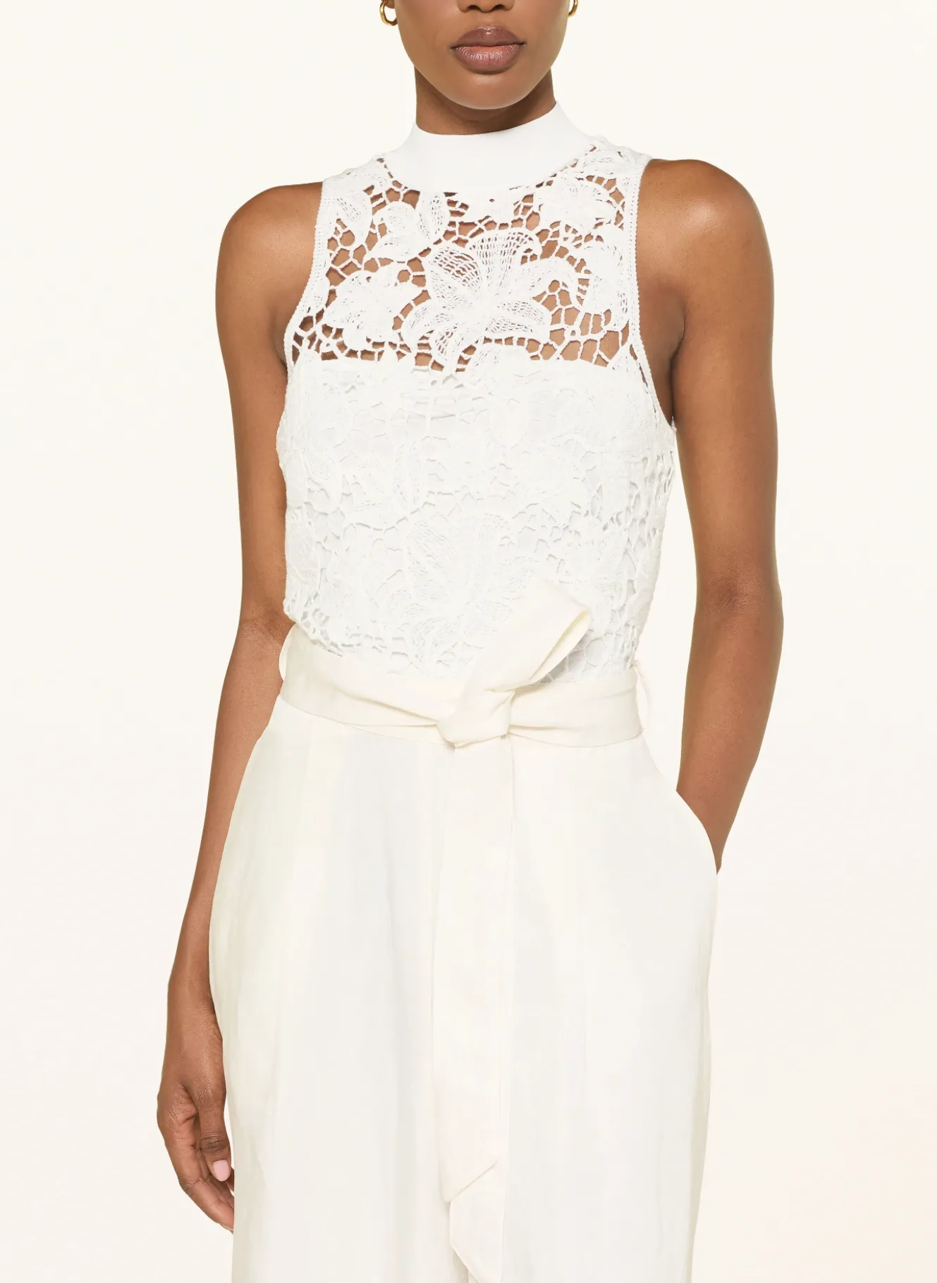 Jumpsuit CALANTA mit Leinen und Spitze