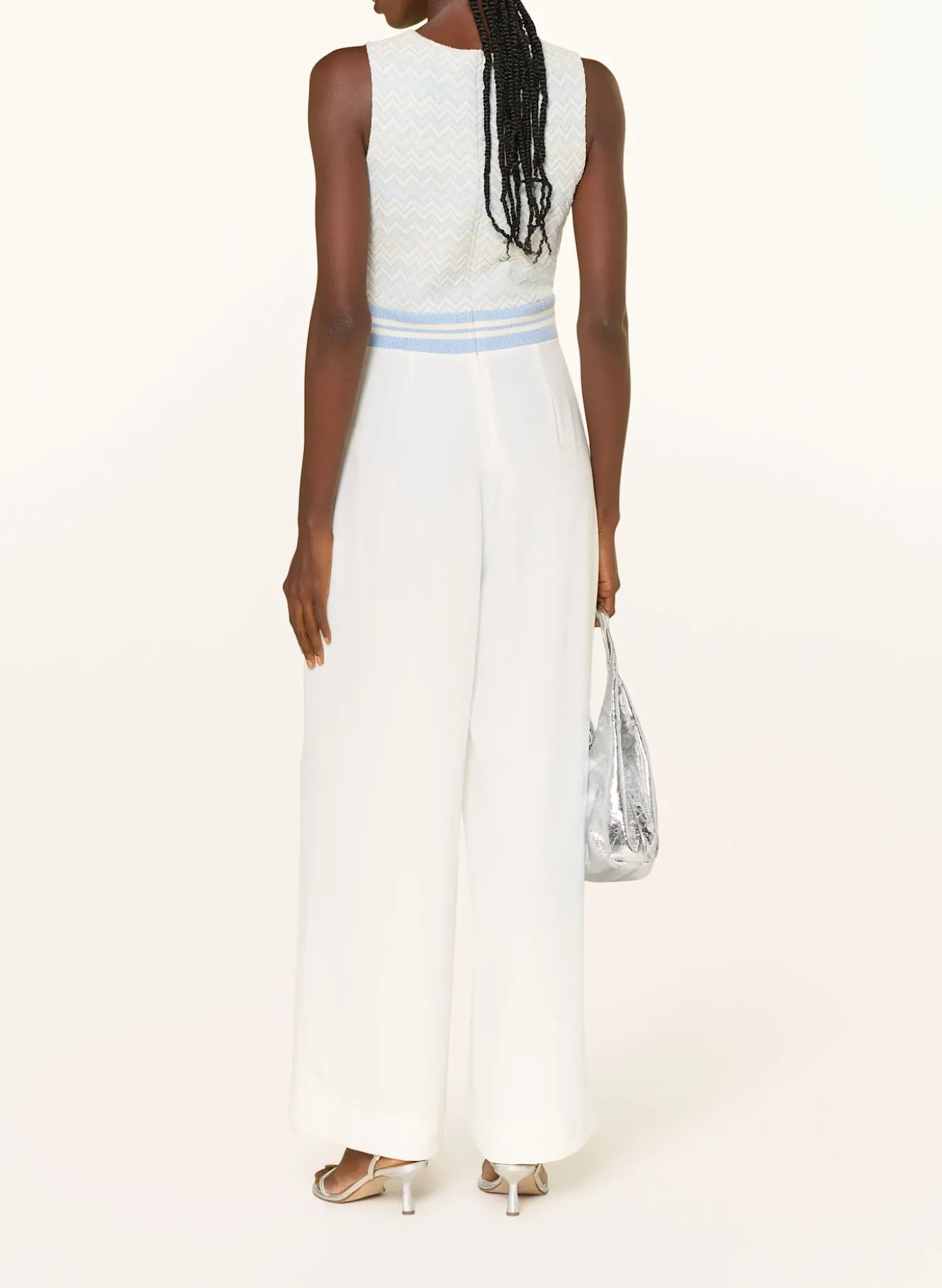 Jumpsuit im Materialmix