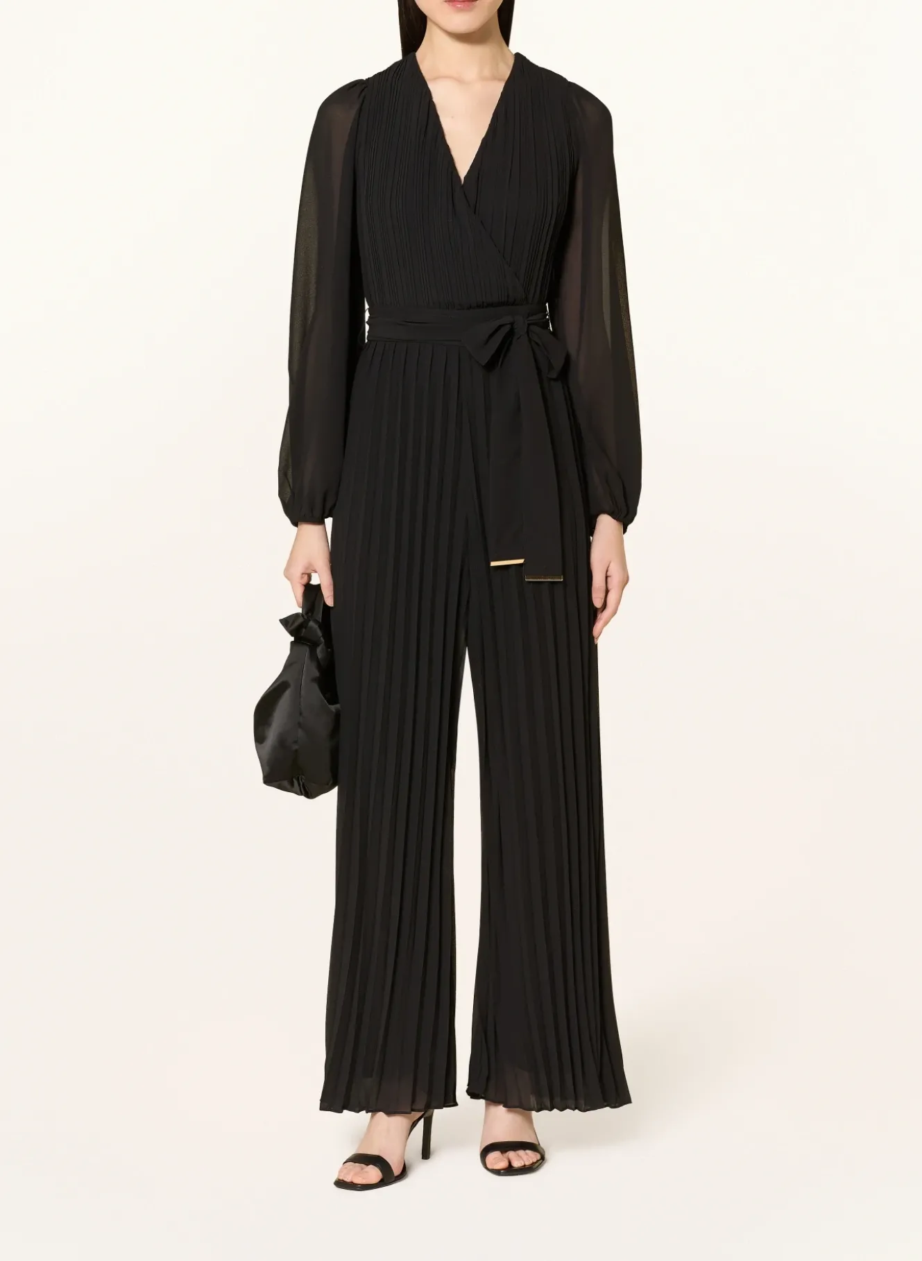 Jumpsuit in Wickeloptik mit Plissees