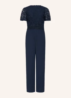 Jumpsuit mit Spitze und Plissees