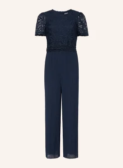 Jumpsuit mit Spitze und Plissees