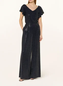 Jumpsuit mit Volants und Pailletten