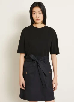 Kleid im Materialmix