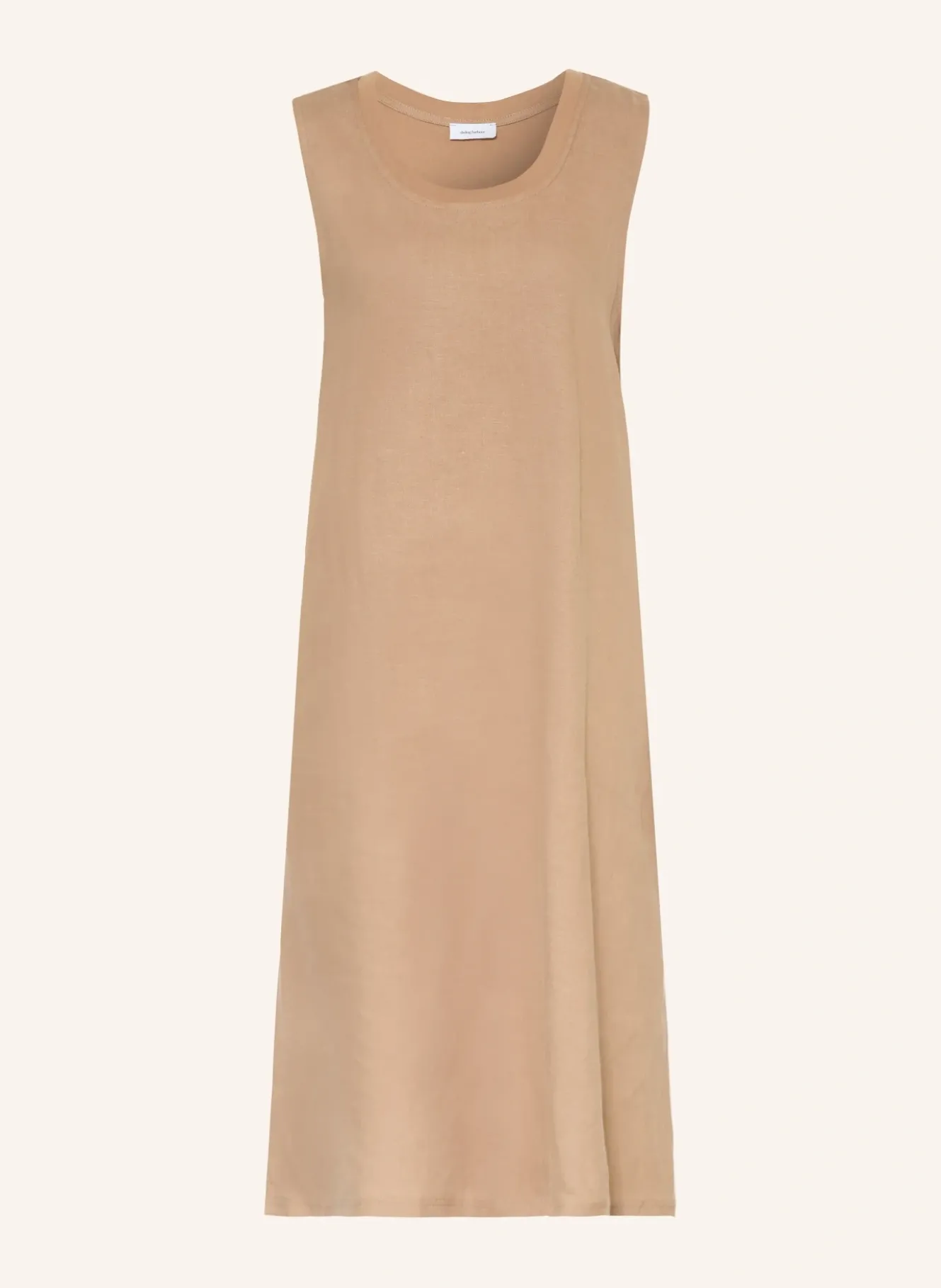 Kleid im Materialmix mit Leinen