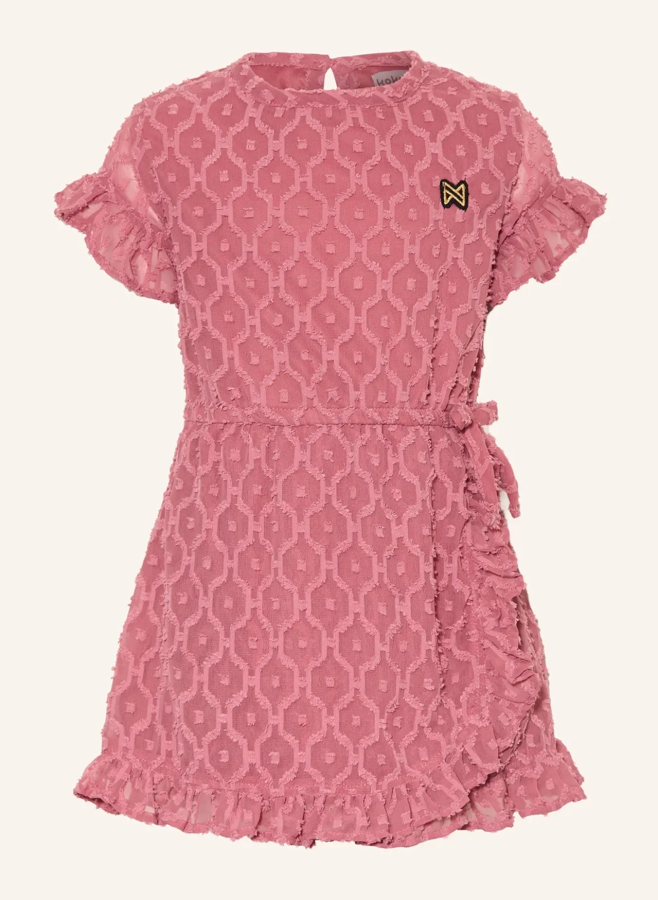Kleid in Wickeloptik mit Rüschen