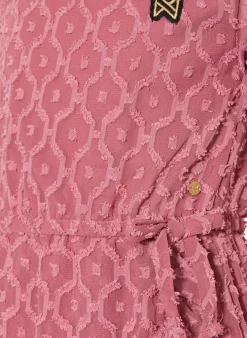 Kleid in Wickeloptik mit Rüschen