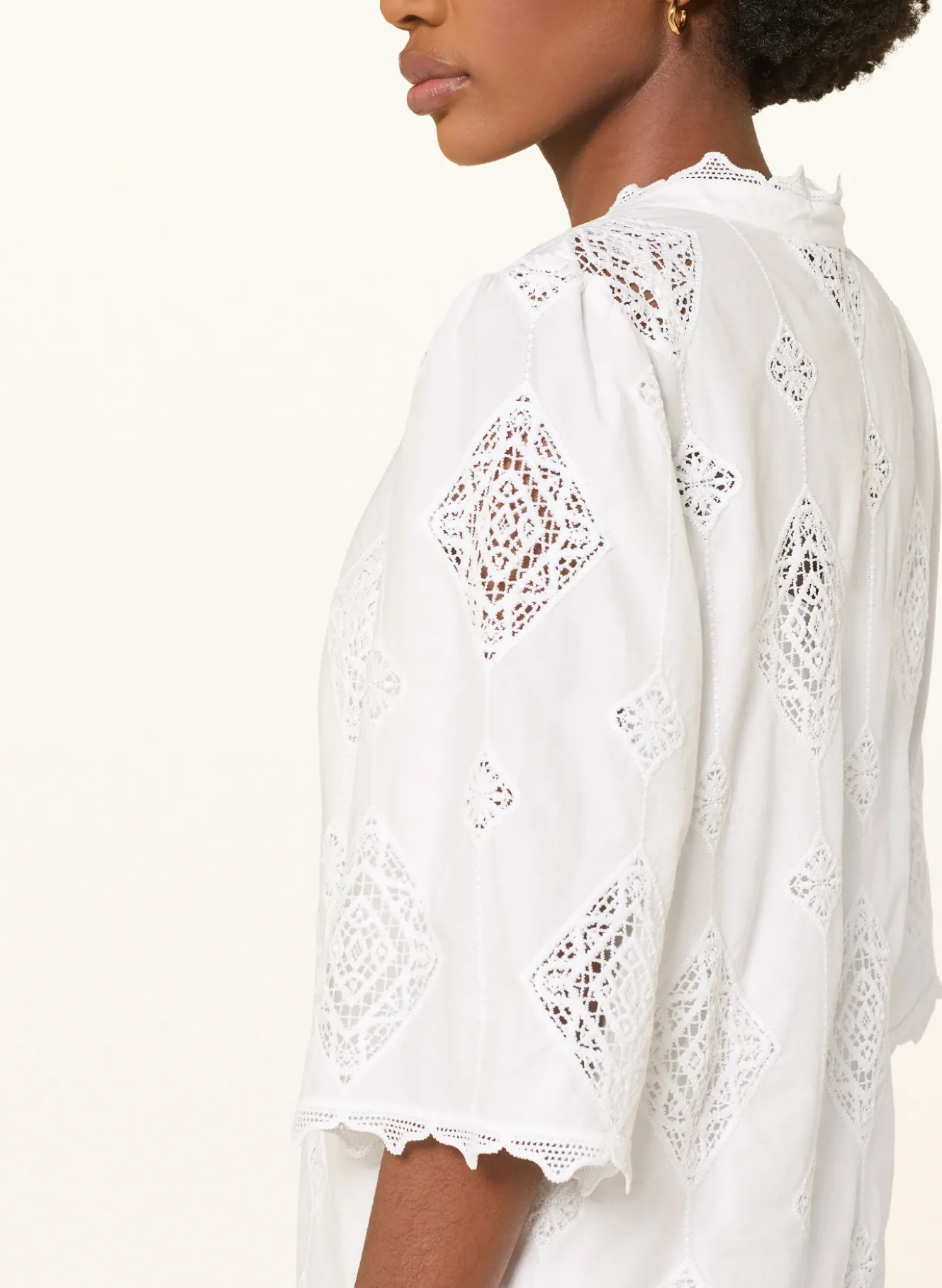 Kleid MALO mit Lochspitze und 3/4-Arm