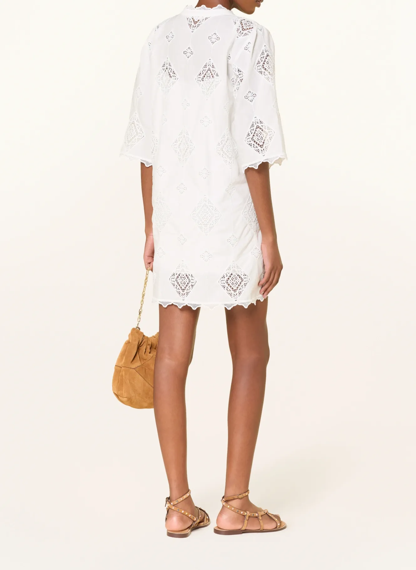Kleid MALO mit Lochspitze und 3/4-Arm