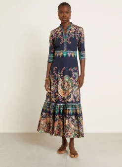 Kleid mit 3/4-Arm und Rüschen