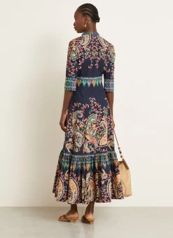 Kleid mit 3/4-Arm und Rüschen