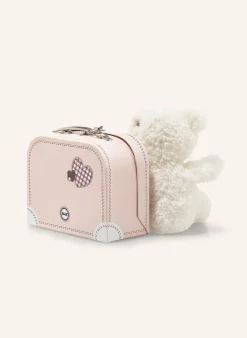 Kuscheltier Teddybär LOTTE 28 cm, weiss mit Koffer