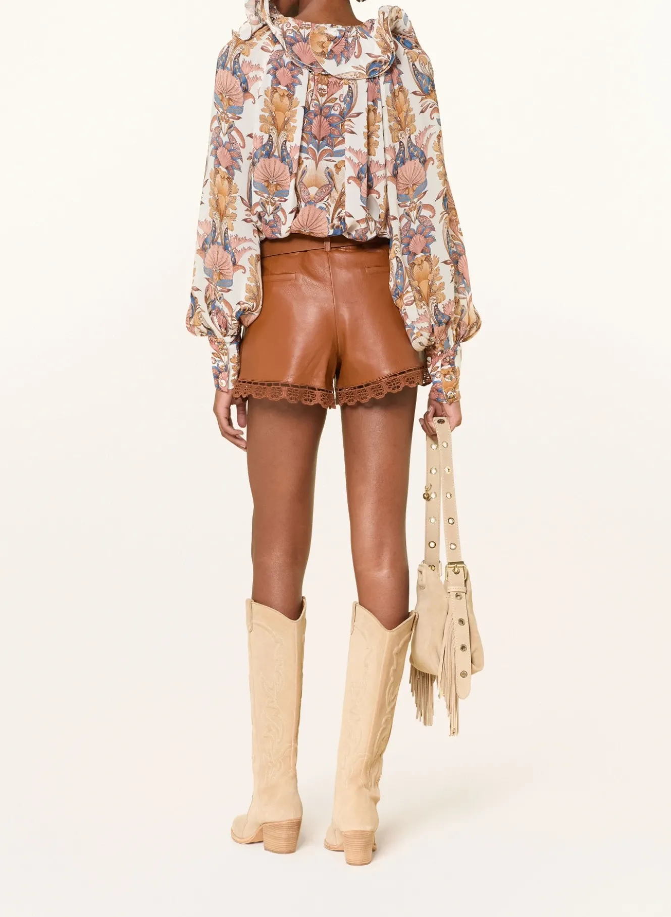 Ledershorts RICHILIEU mit Spitze