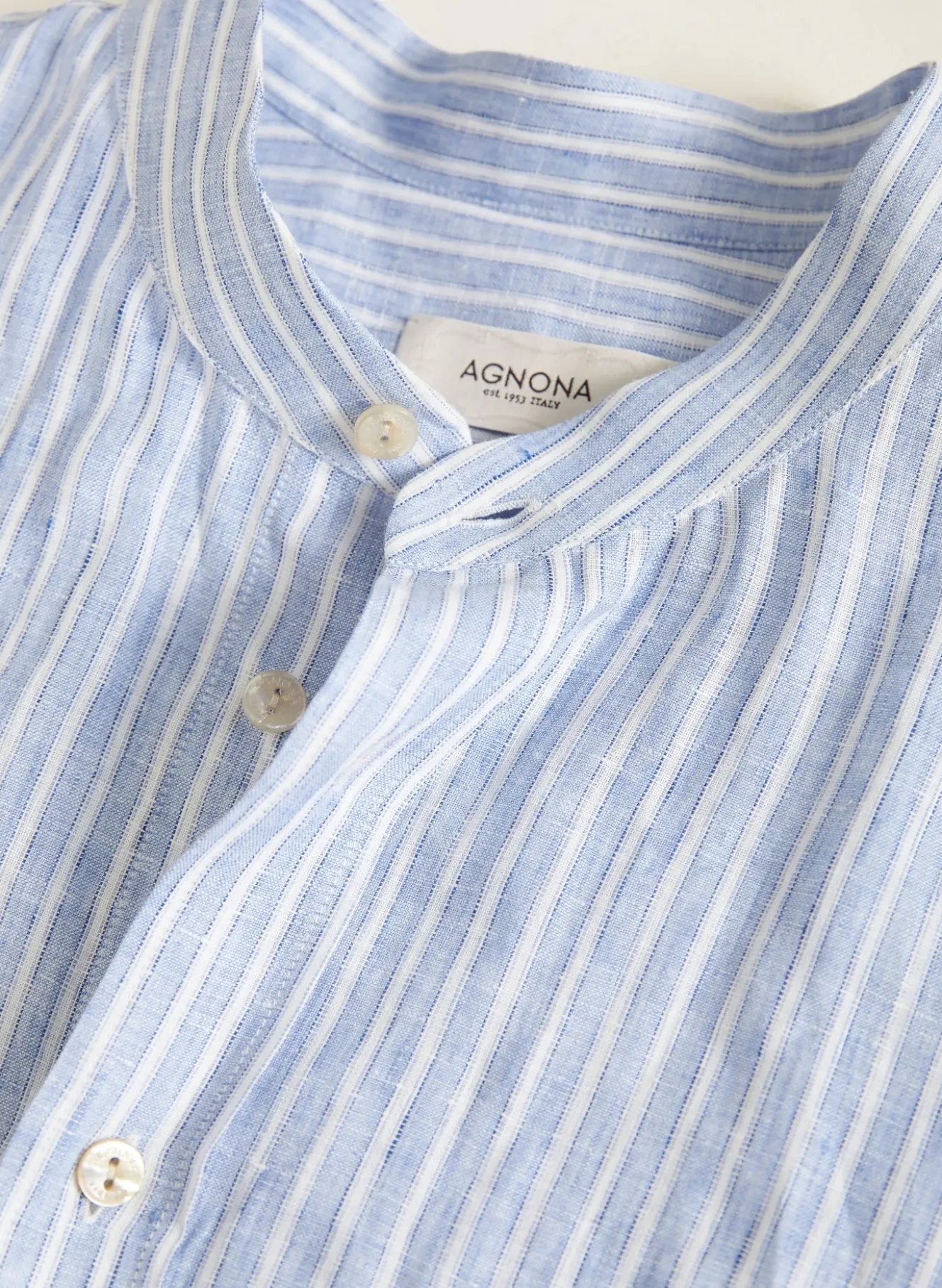 Leinenhemd Regular Fit mit Stehkragen